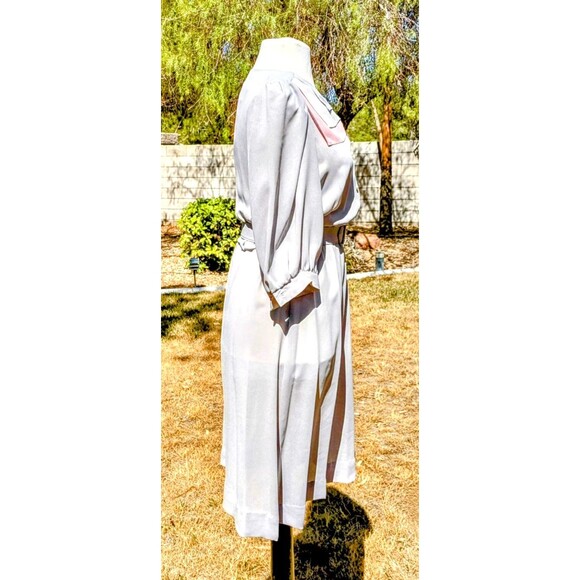 USA Jerell of Texas Sz 5 VTG Midi Gray Blouson w/Belt Sailor Collar Dress EUC - Picture 3 of 5